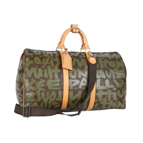 LOUIS VUITTON
STEPHEN SPROUSE GREEN MONOGRAM
GRAFFITI KEEPALL 50 with Strap - Picture 3 of 9